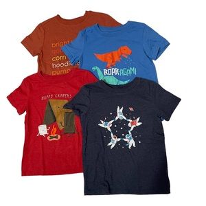 Boy’s Size 5T graphic short sleeve tees. Bundle of 4 shirts
